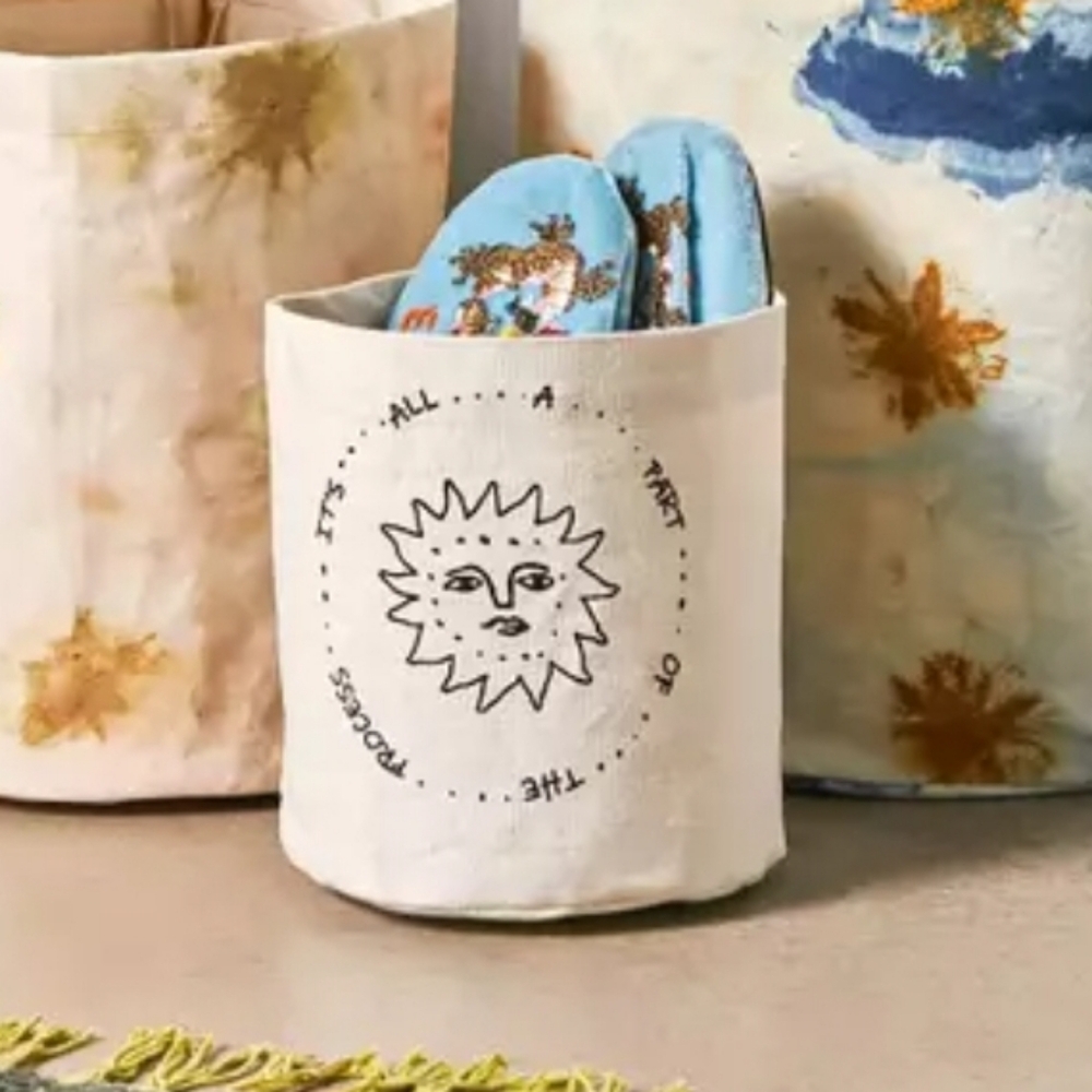 Urban Outfitters Sasha Canvas Boho Print Storage Bin NEW!